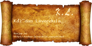 Kádas Levendula névjegykártya